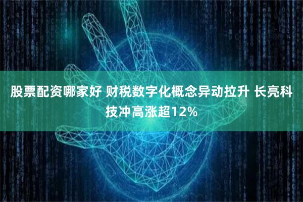 股票配资哪家好 财税数字化概念异动拉升 长亮科技冲高涨超12%